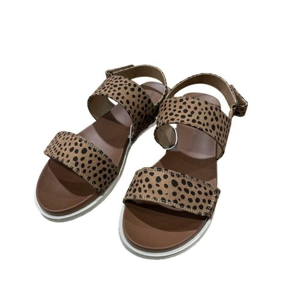 Universal Thread Natalie Easy Closure Leopard Print Strap Sandals Brown 7.5 - Picture 6 of 6
